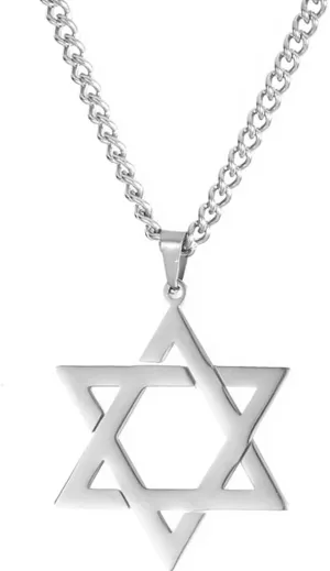 Jude Jewelers Stainless Steel Star of David Pendant Necklace