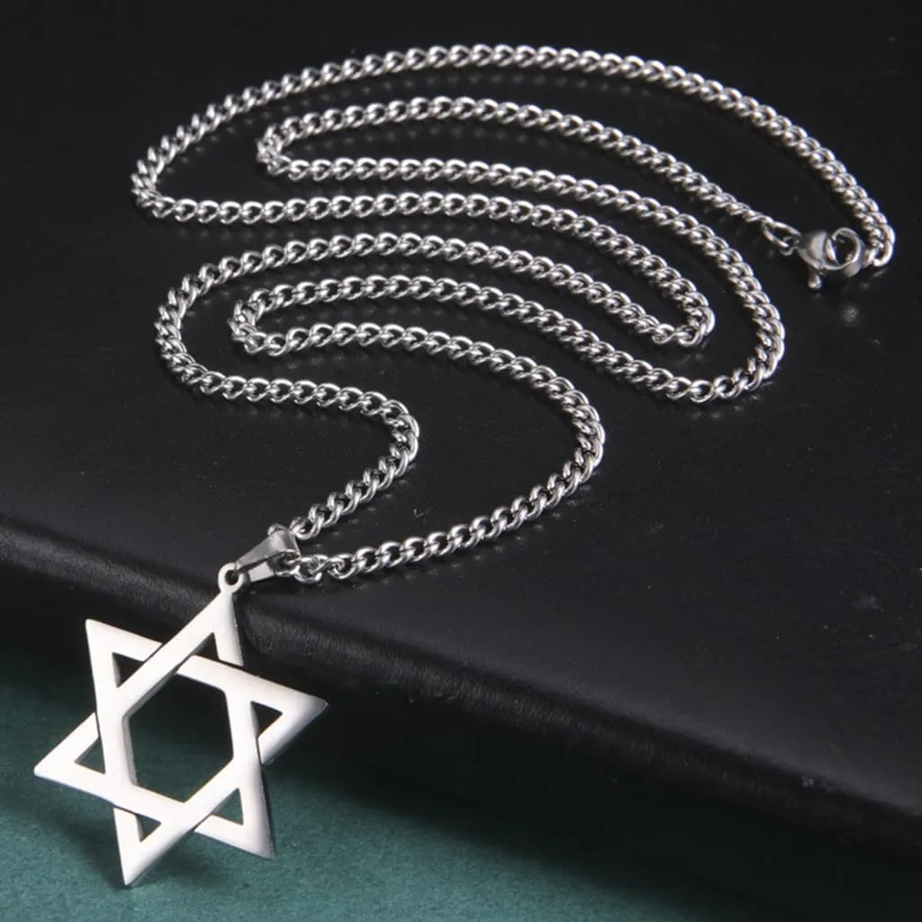 Jude Jewelers Stainless Steel Star of David Pendant Necklace