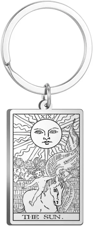 Jude Jewelers Stainless Steel Tarot Card Rider Statement Holiday Biker Key Chain Pendant Necklace