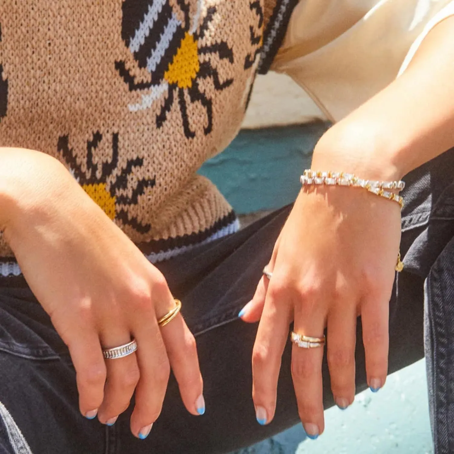 Kendra Scott Juliette Band Ring in White Crystal, Fashion Jewelry for Women
