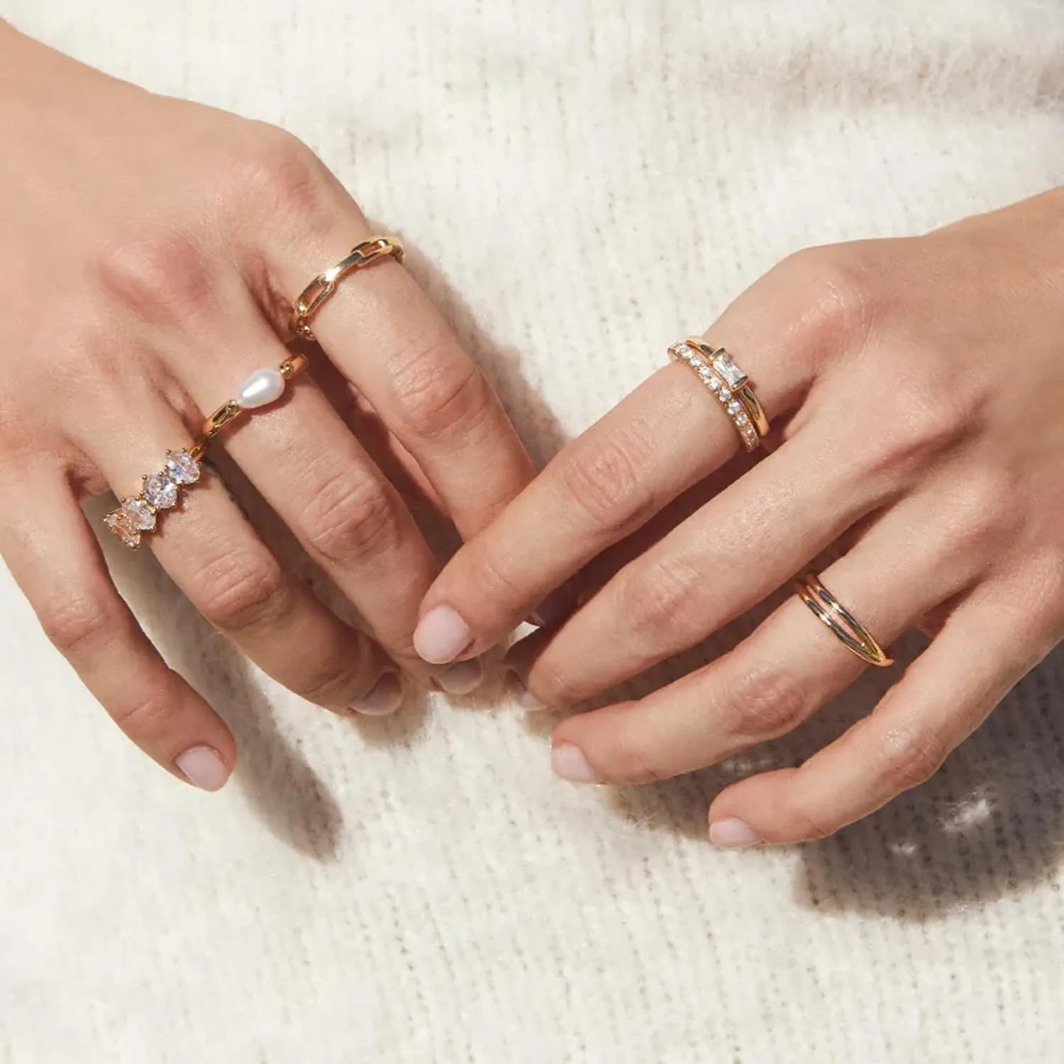 Kendra Scott Juliette Band Ring in White Crystal, Fashion Jewelry for Women