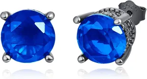 KINGWHYTE Black Stud Earrings 925 Sterling Silver Unisex Pierced Earring Cool Handsome Jewelry Birthday Gift for Men Women