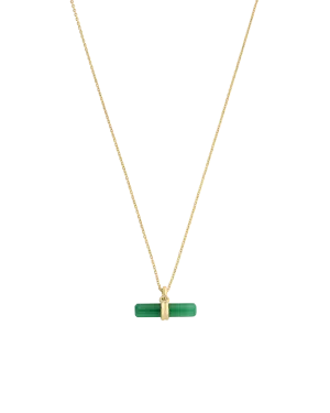Kirstin Ash Green Onyx T-Bar Necklace (Gold Vermeil)