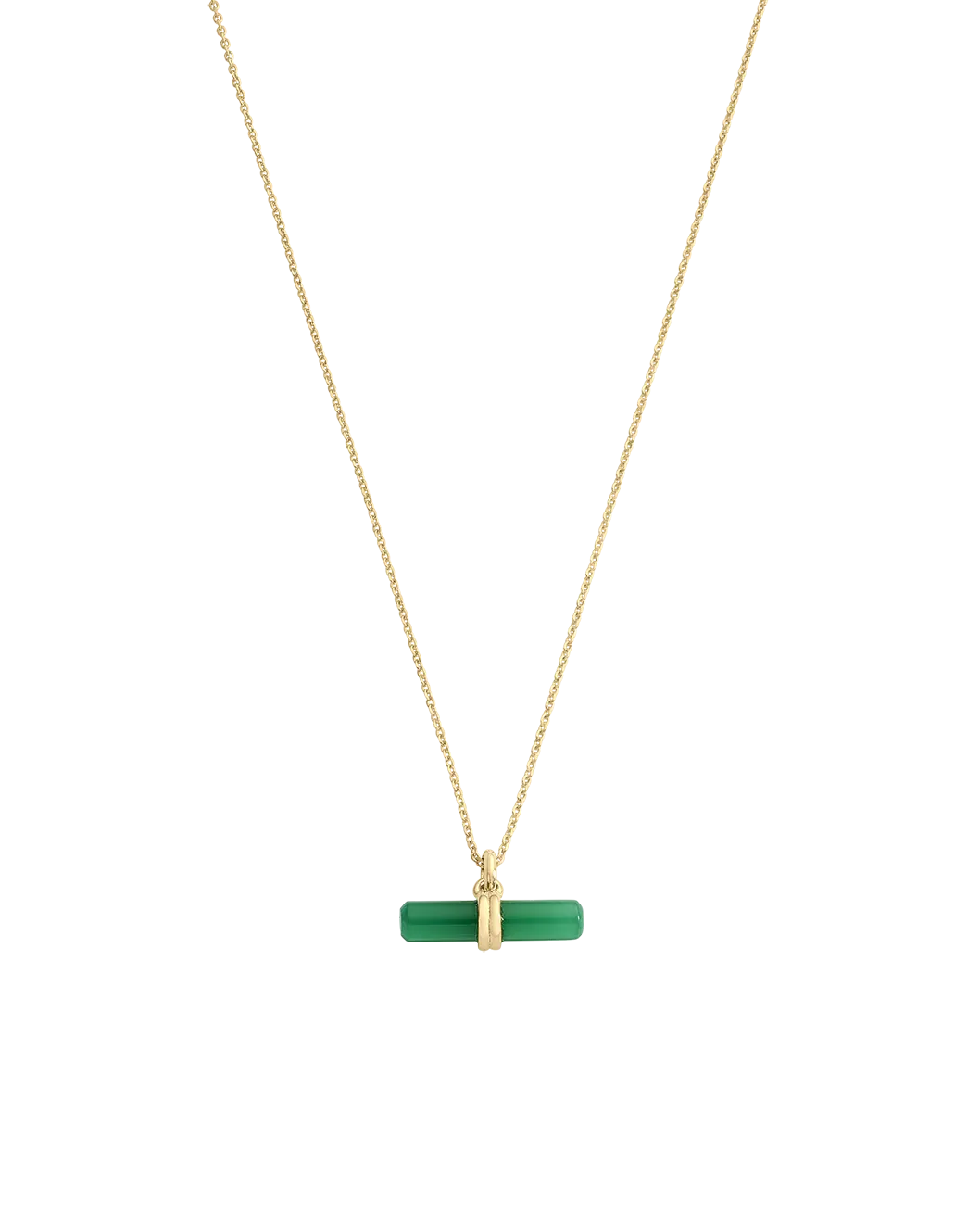 Kirstin Ash Green Onyx T-Bar Necklace (Gold Vermeil)
