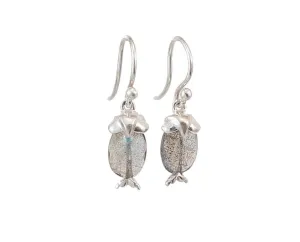 Labradorite Owl Earrings