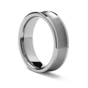 LEXINGTON Benchmark Brushed Concave Tungsten Ring - 7 mm