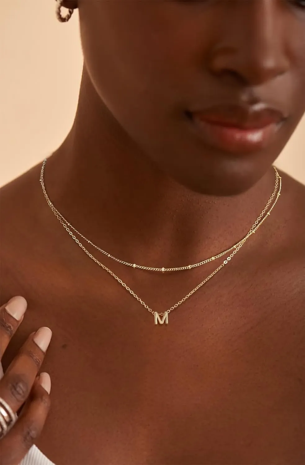 LEXODY Gold Initial Necklaces for Women, 14k Gold Plated Round Letter A-Z Pendant Necklace Trendy Capital Monogram Necklace Dainty Name Pendant Necklace for Women Jewelry Gifts