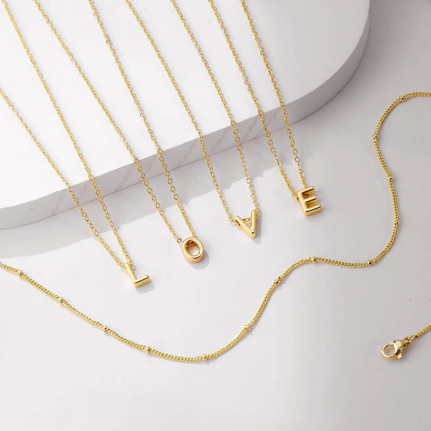 LEXODY Gold Initial Necklaces for Women, 14k Gold Plated Round Letter A-Z Pendant Necklace Trendy Capital Monogram Necklace Dainty Name Pendant Necklace for Women Jewelry Gifts