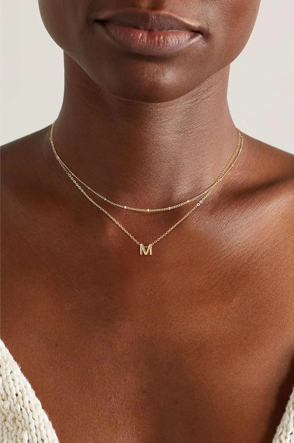 LEXODY Gold Initial Necklaces for Women, 14k Gold Plated Round Letter A-Z Pendant Necklace Trendy Capital Monogram Necklace Dainty Name Pendant Necklace for Women Jewelry Gifts
