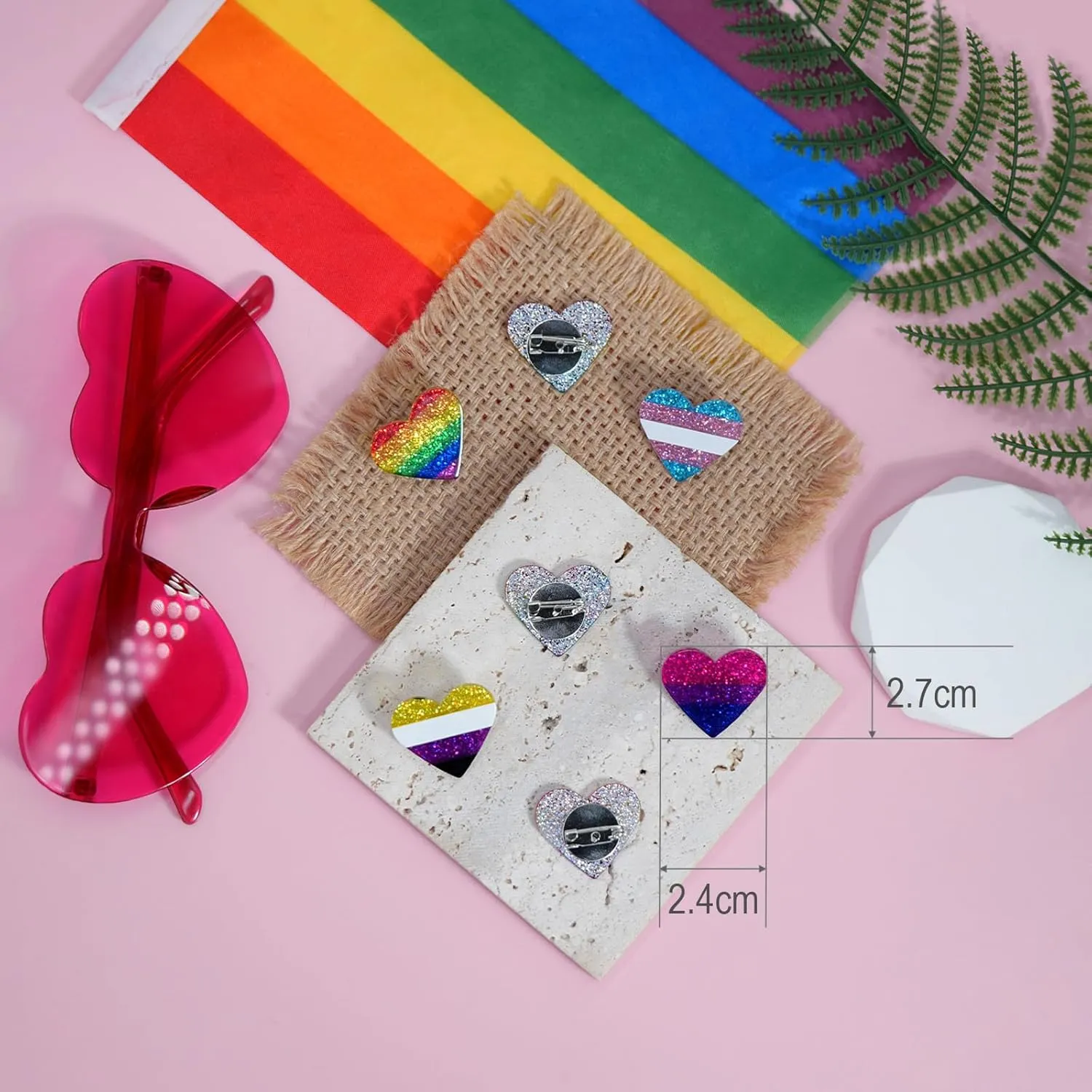 LGBTQ  Pride Pins - Rainbow Heart Flag Lapel Brooch Pin Badge Progress Pride Bisexual Transgender Nonbinary Lesbian Pansexual LGBTQ Accessories for Jackets Backpacks Hats