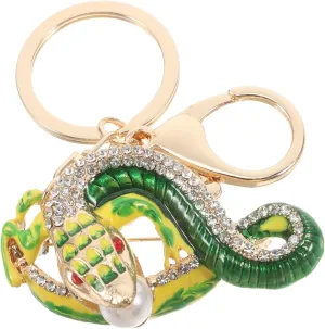LIFKOME Chinese Keychain Chinese Snake Keychain Rhinestone Keychain Bag Charm Decorative Keyring Women Keychain