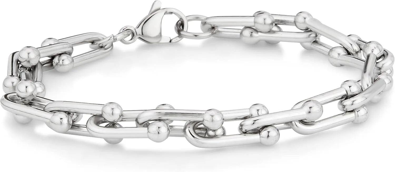 LONDON FOG Horse Bit Silver Plated 7.5 Inch Unisex Bracelet For Him and Her