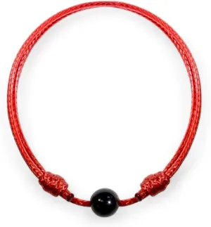 Luck Strings Black Tourmaline Red String Bracelet  Handmade Kabbalah Evil Eye Protection Amulet with Adjustable Cord | Unisex Spiritual Jewelry Gift for Men & Women