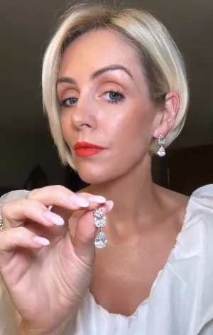 Luisa - Silver Diamanté Necklace Earring Gift Set