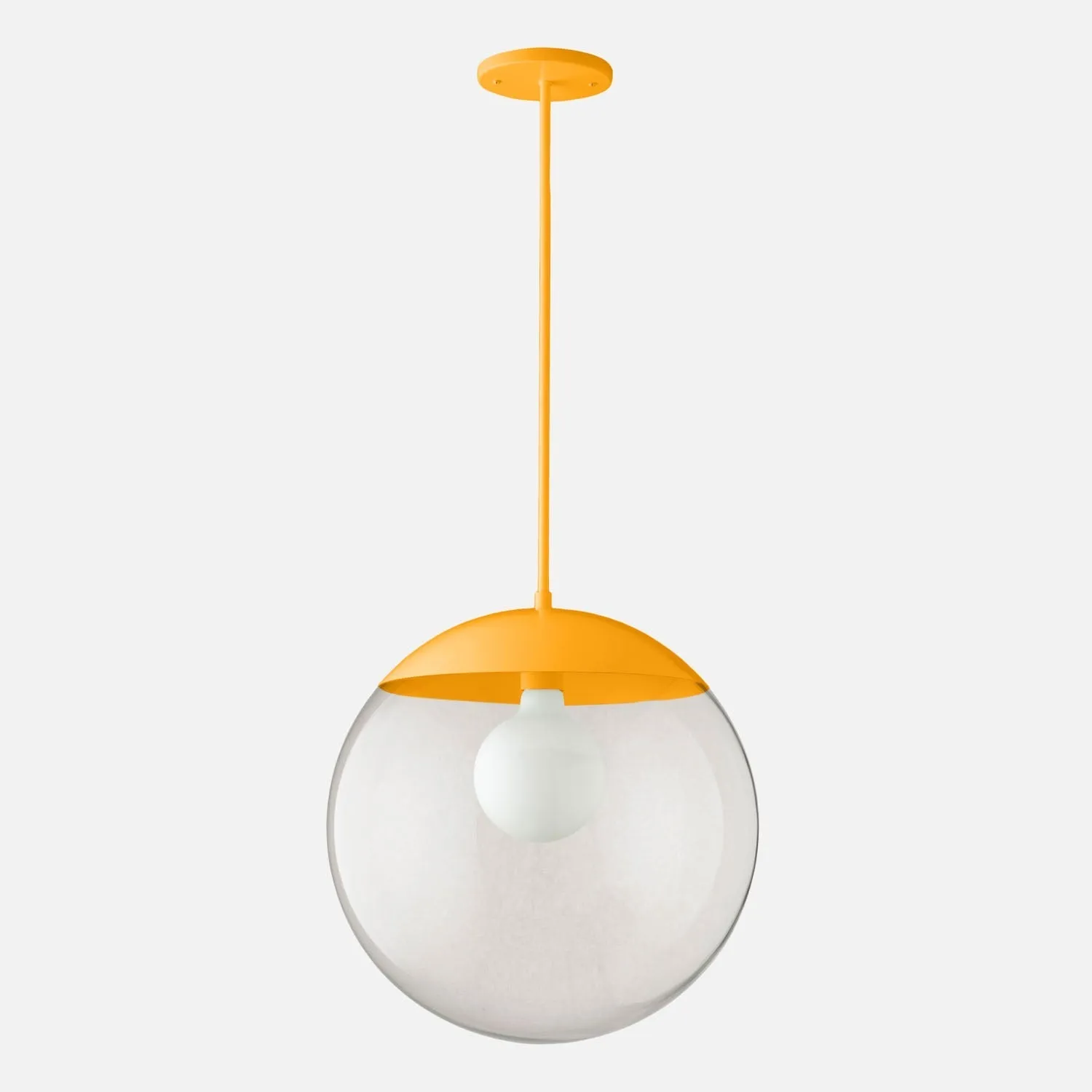 Luna Rod Pendant with 16" Clear Shade - Vaulted