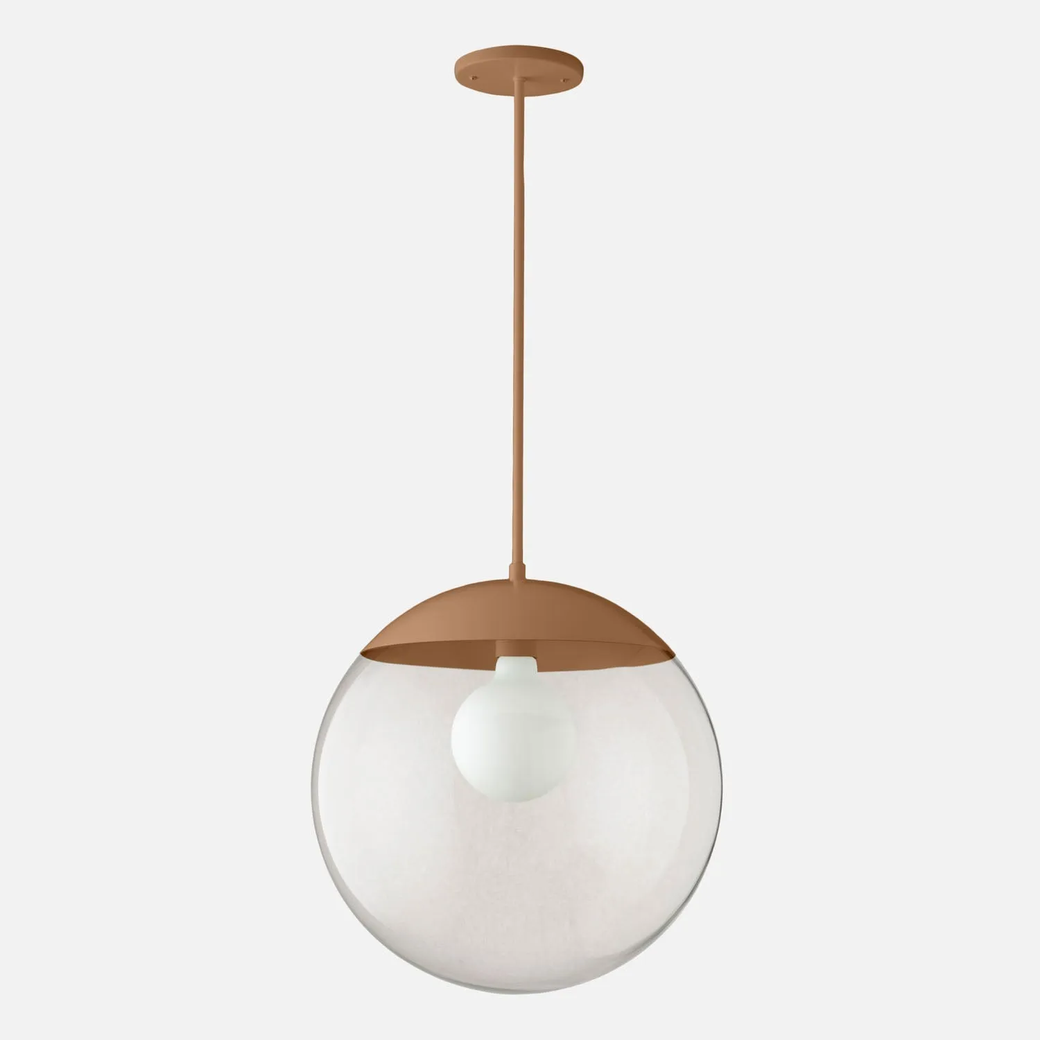 Luna Rod Pendant with 16" Clear Shade - Vaulted