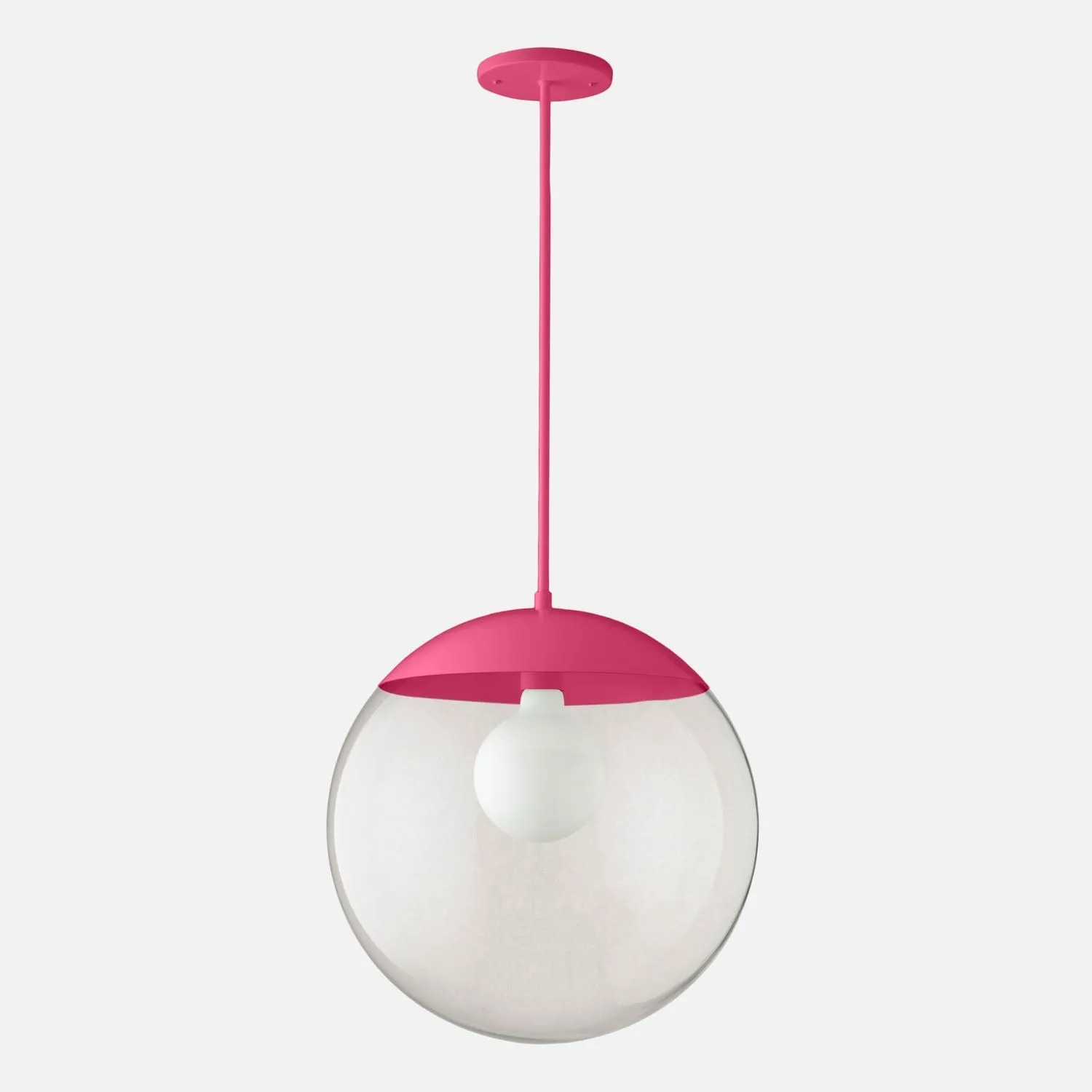 Luna Rod Pendant with 16" Clear Shade - Vaulted