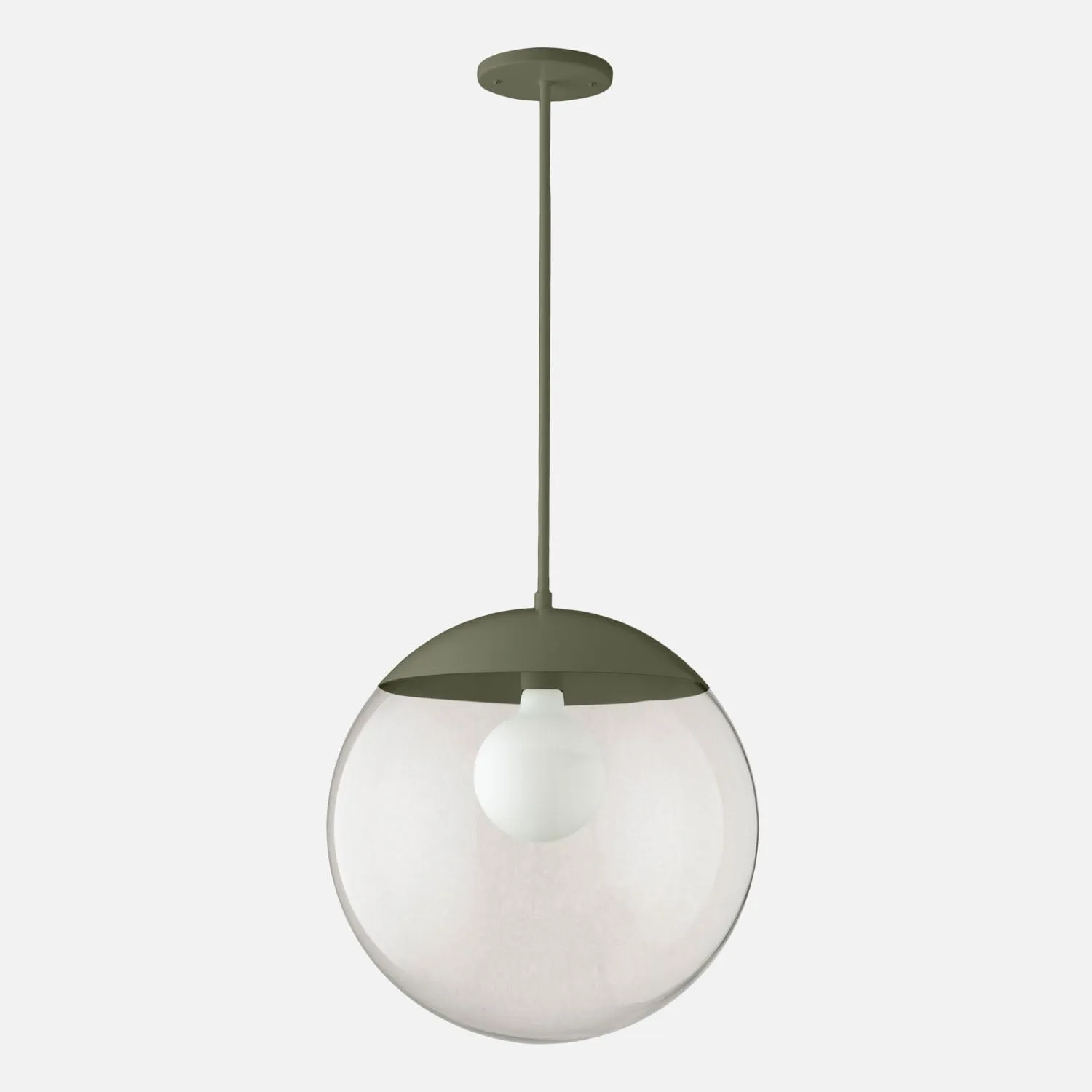 Luna Rod Pendant with 16" Clear Shade - Vaulted