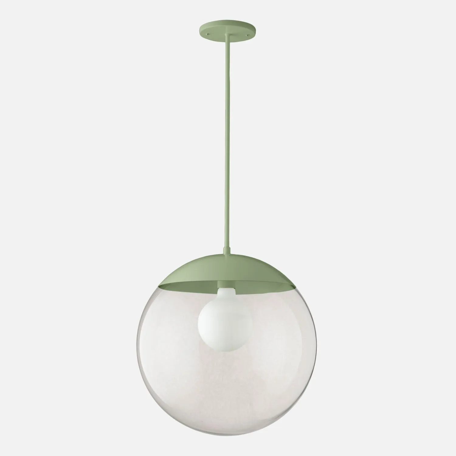 Luna Rod Pendant with 16" Clear Shade - Vaulted