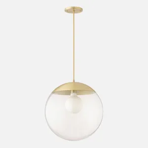 Luna Rod Pendant with 16" Clear Shade - Vaulted