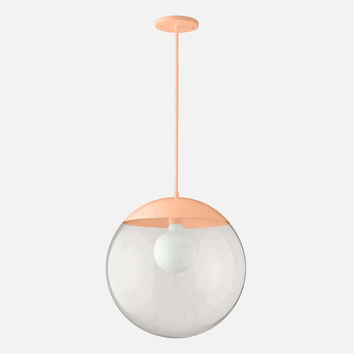 Luna Rod Pendant with 16" Clear Shade - Vaulted