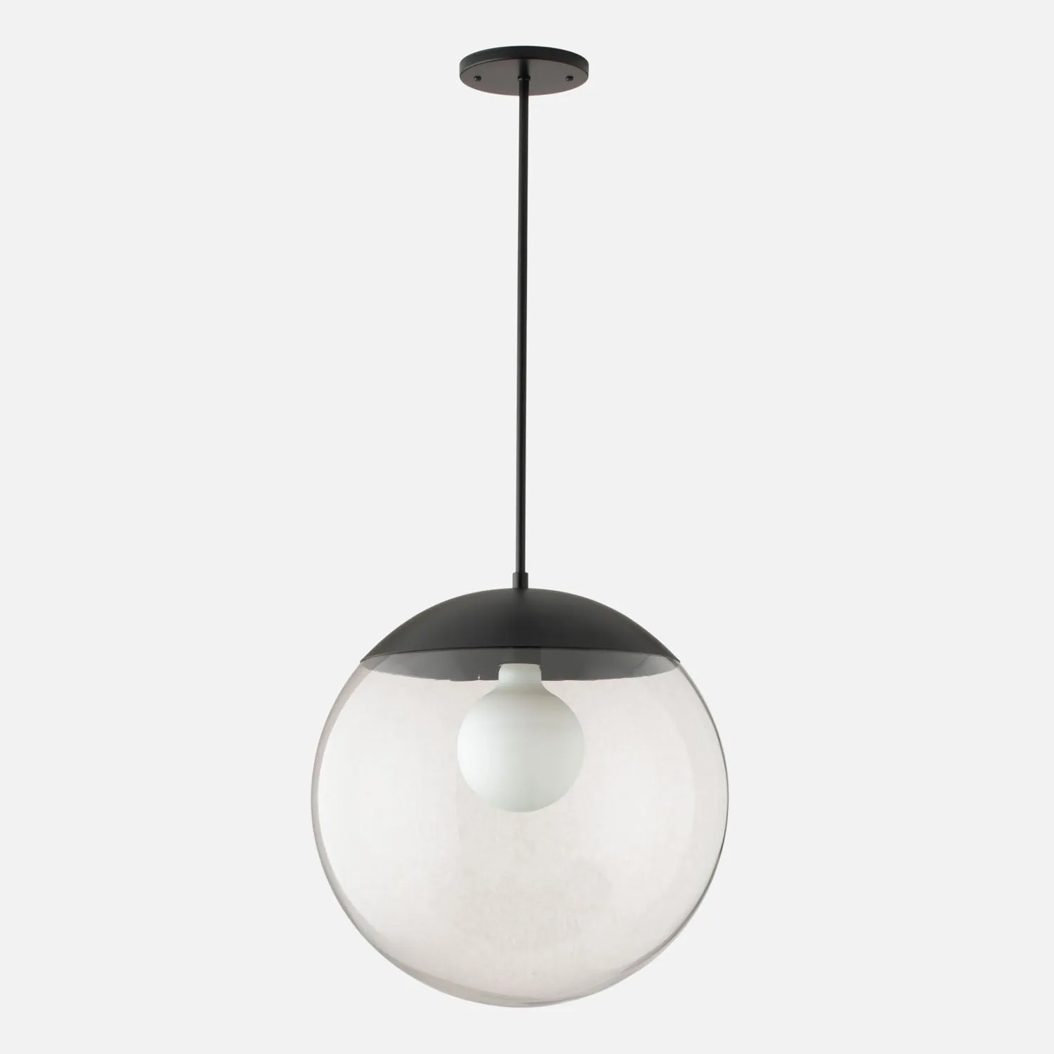 Luna Rod Pendant with 16" Clear Shade - Vaulted