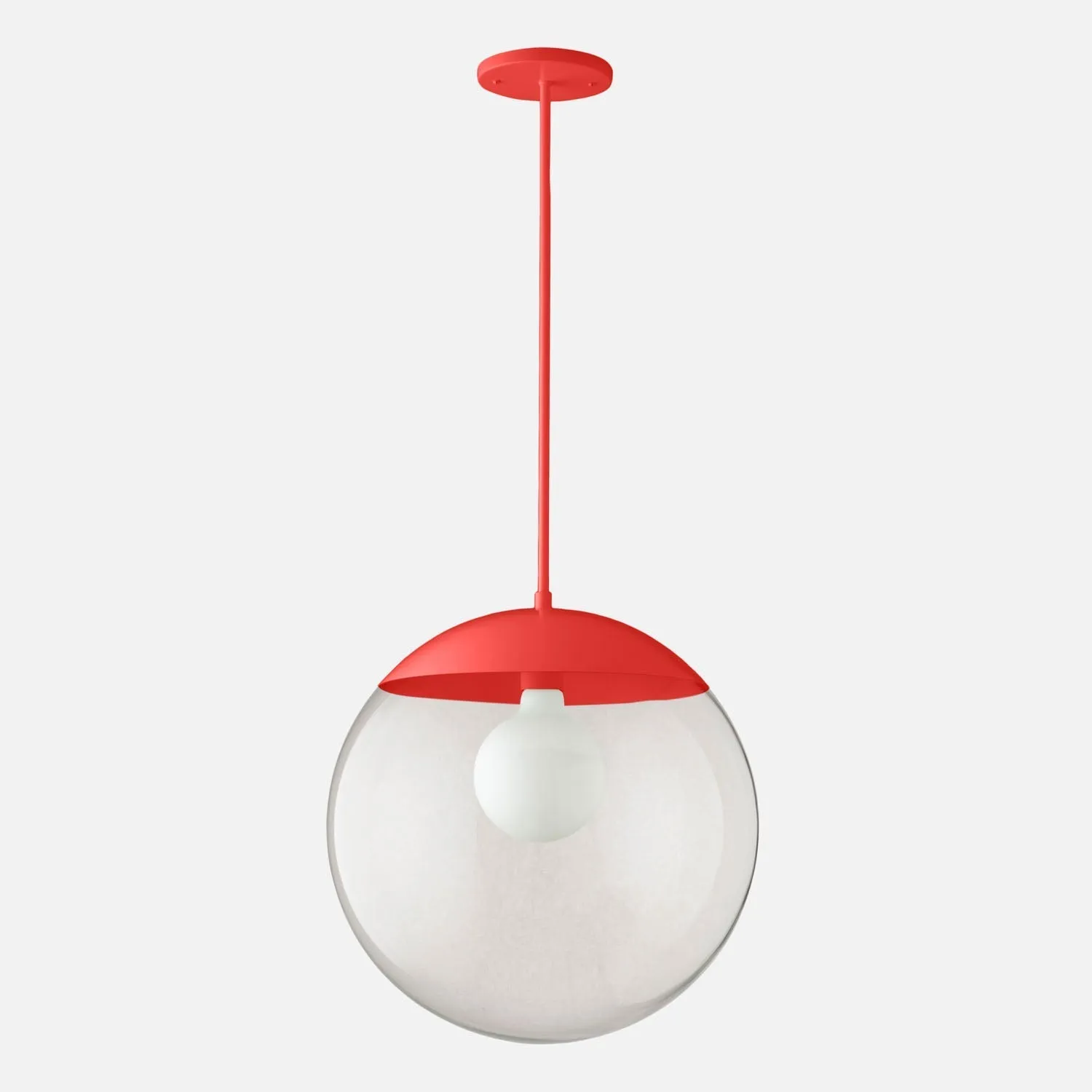 Luna Rod Pendant with 16" Clear Shade - Vaulted