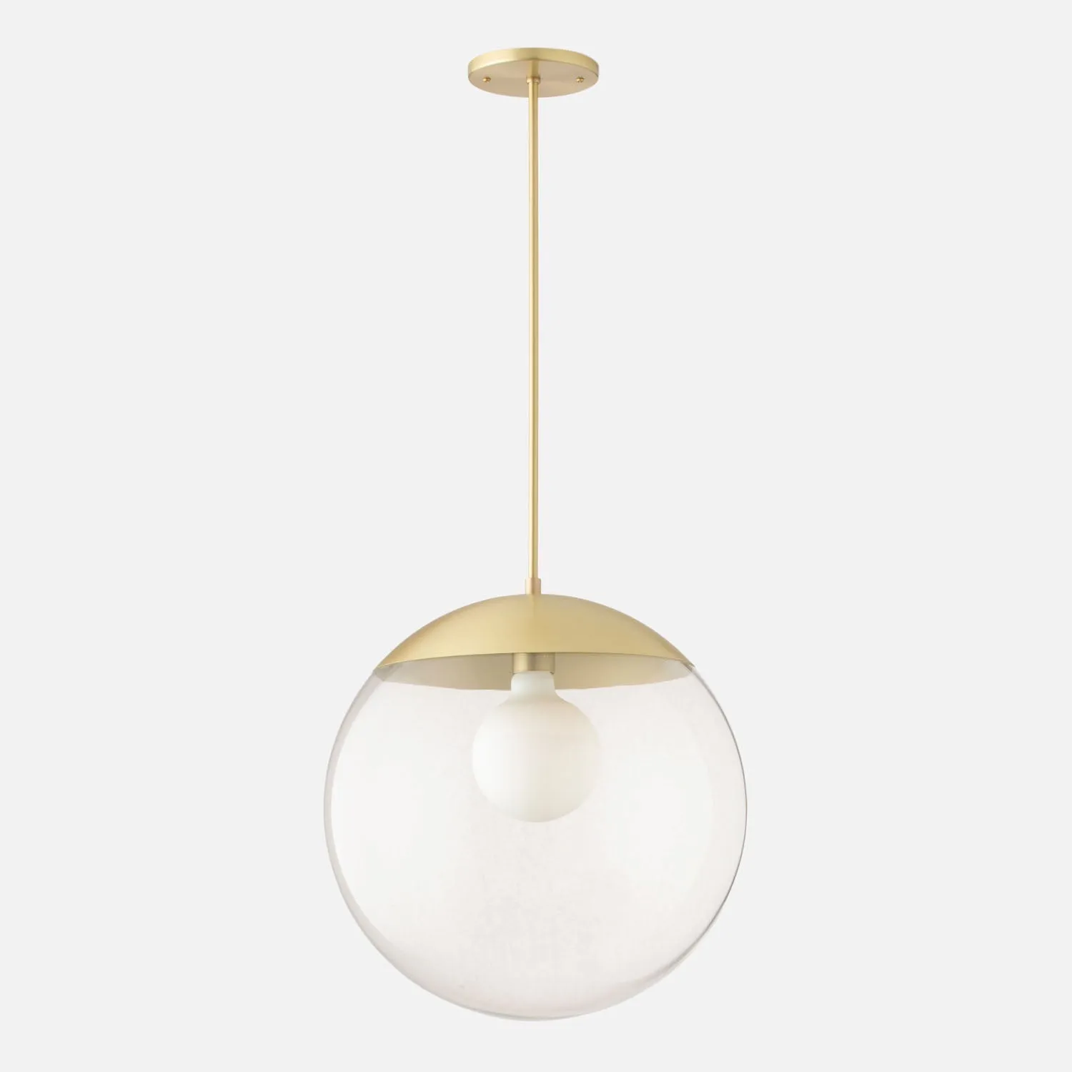 Luna Rod Pendant with 16" Clear Shade - Vaulted