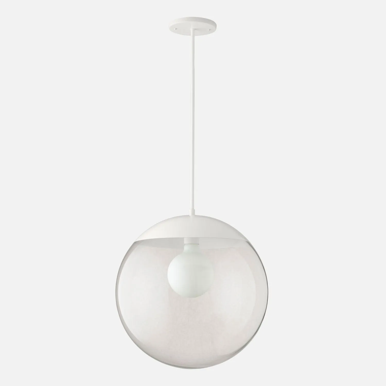 Luna Rod Pendant with 16" Clear Shade - Vaulted