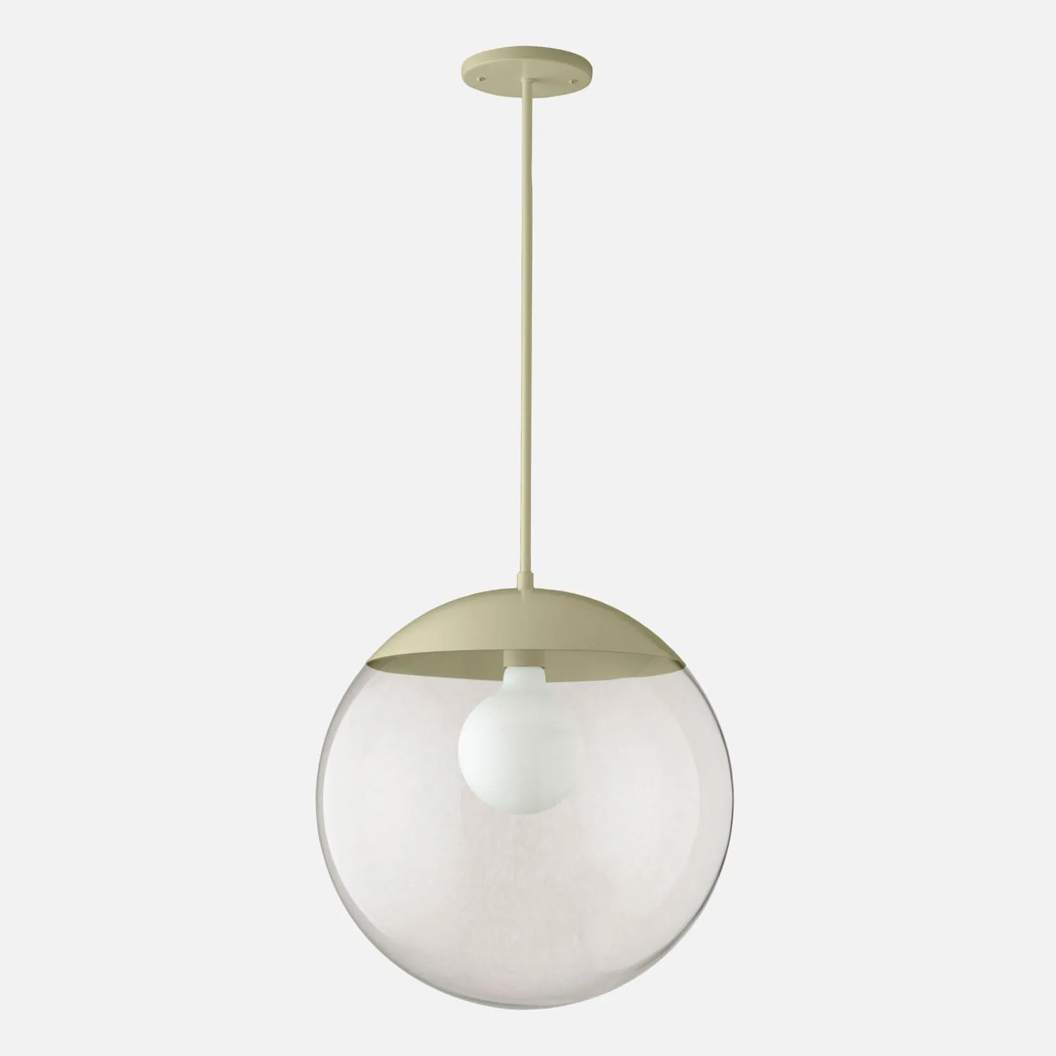 Luna Rod Pendant with 16" Clear Shade - Vaulted