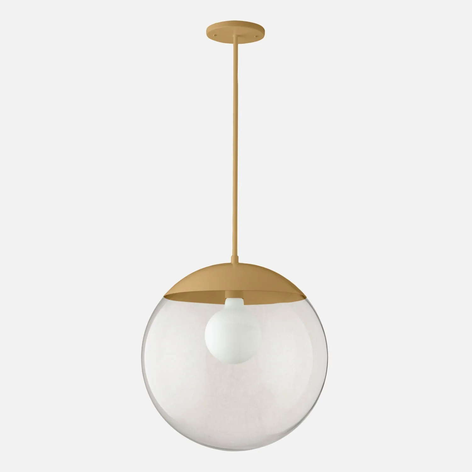 Luna Rod Pendant with 16" Clear Shade - Vaulted