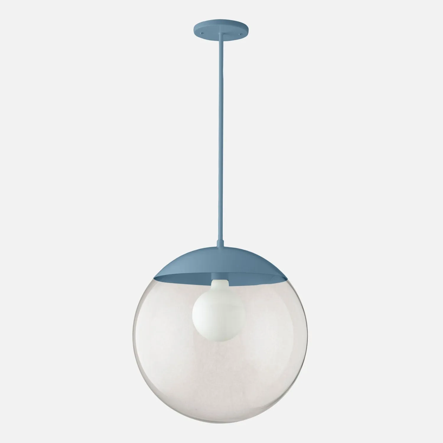 Luna Rod Pendant with 16" Clear Shade - Vaulted