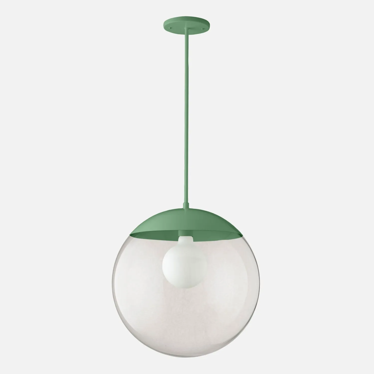 Luna Rod Pendant with 16" Clear Shade - Vaulted