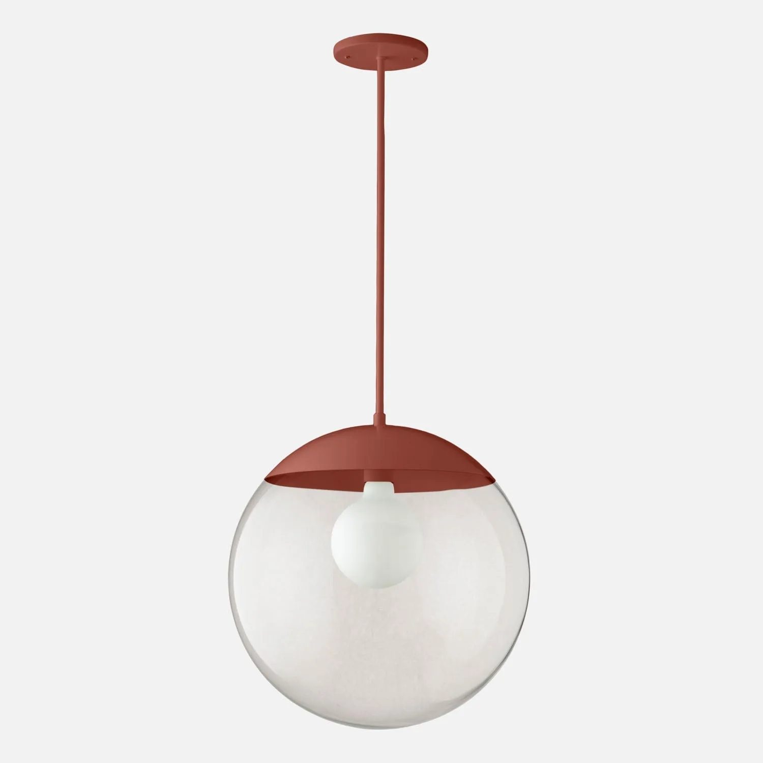 Luna Rod Pendant with 16" Clear Shade - Vaulted