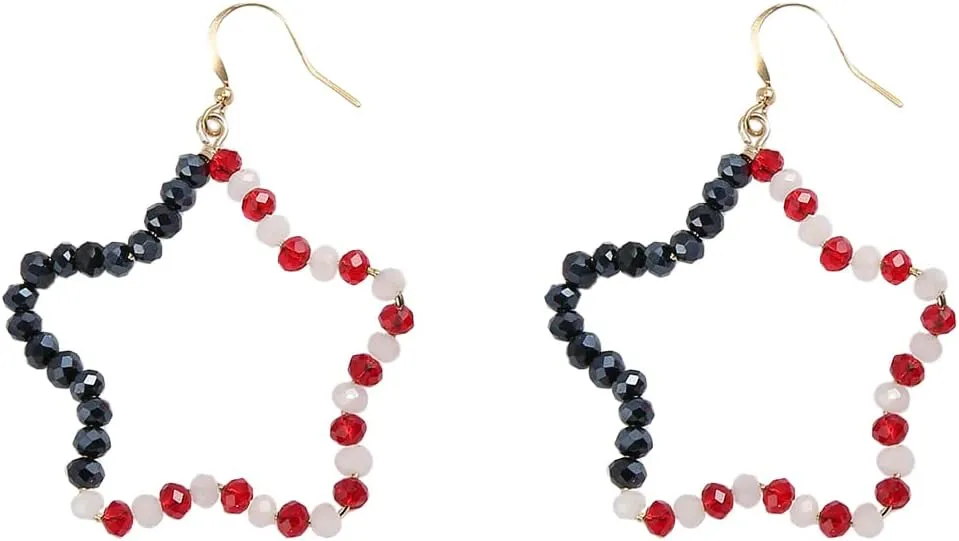 Madison Tyler Americana Collection Jewelry | Red White Blue Star Stud Dangle Earring | 4th of July Earrings | Americana Flag Earrings | Independence Day Earring for Women | MAGA Patriotic Earrings