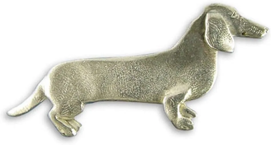 Magic Zoo Dachshund Pin Sparkly Wiener Dog Christmas Pin Handcrafted USA Pewter Enamel