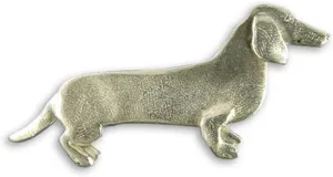 Magic Zoo Dachshund Pin Sparkly Wiener Dog Christmas Pin Handcrafted USA Pewter Enamel