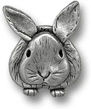 Magic Zoo Pewter Bunny Lapel Pin - Women's Rabbit Brooch - Handcrafted USA - Fine Pewter