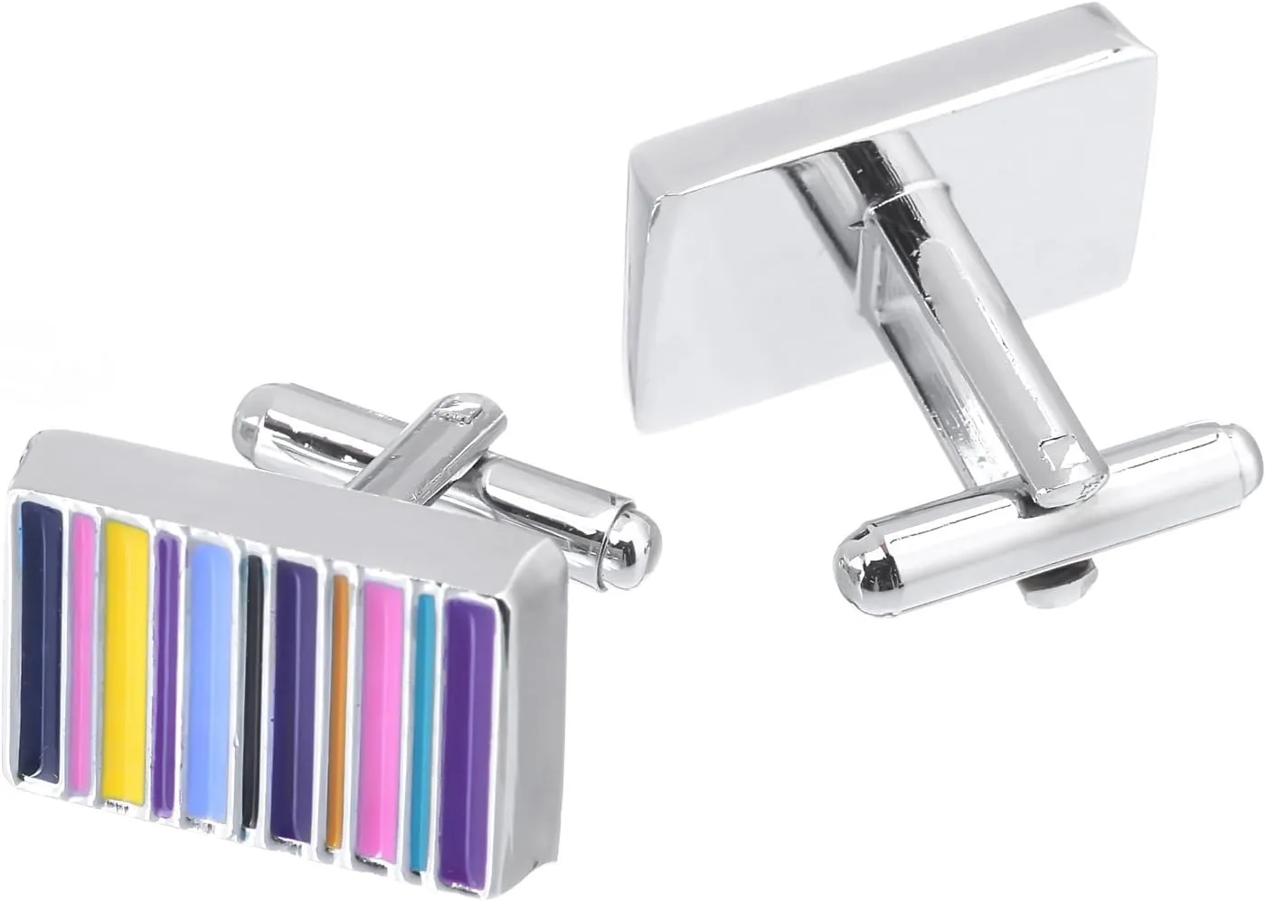 Men's Colored Stripes Cufflinks with Gift Box
