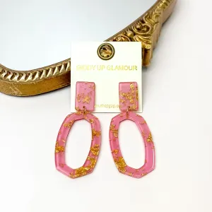 Miami Marble Open Oval Earrings in Pink