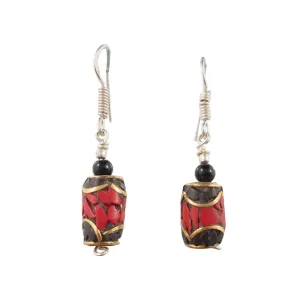 Midnight Coral Barrel Earrings