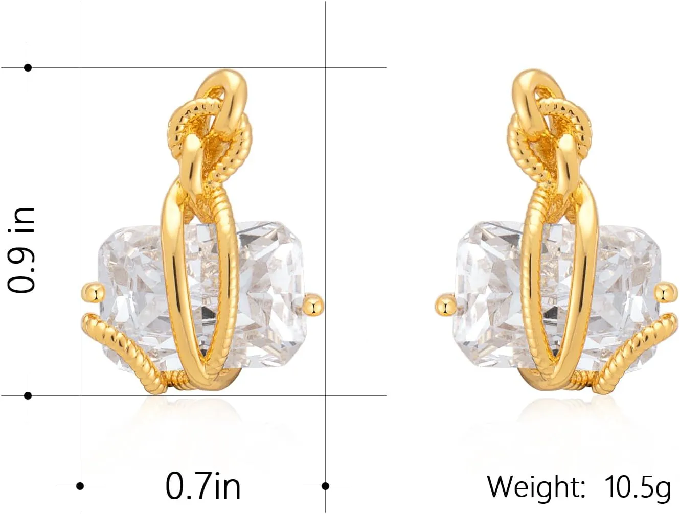 Milan Chiva 14K Gold Square Dangle Hoop Earrings for Women, Plated Small Huggie Hoops Rectangle Hypoallergenic Dainty Dangling Earrings for Women Fashion Jewelry
