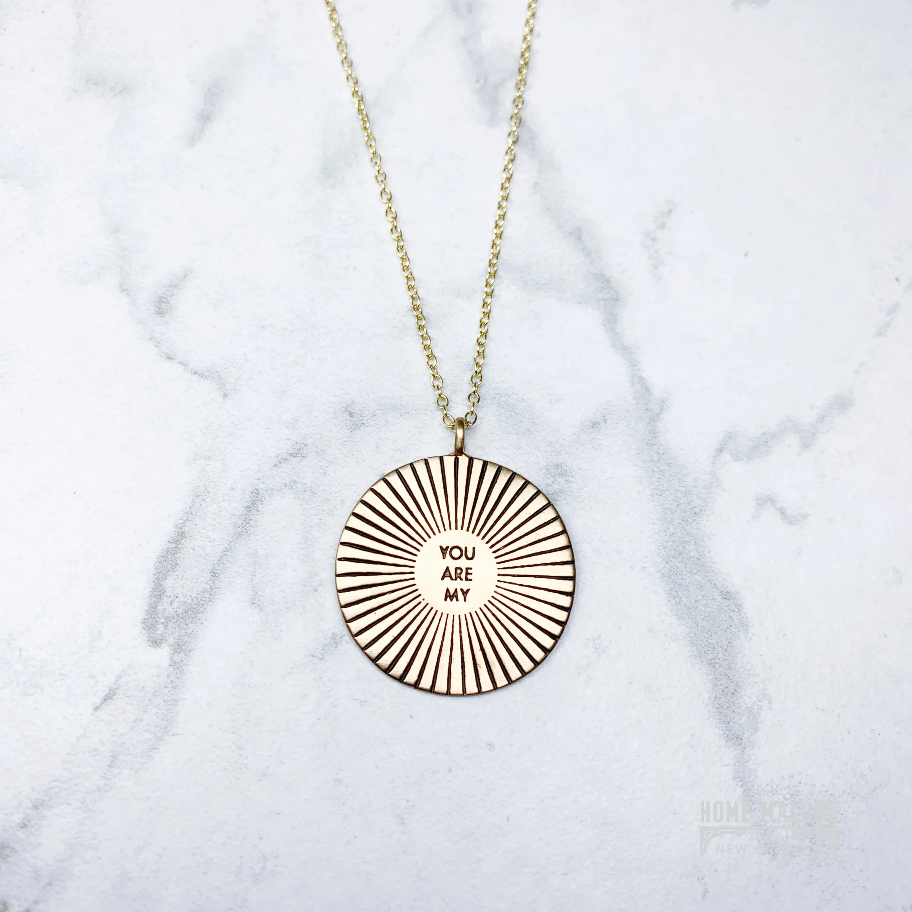 Mimosa Necklace - You Are My Sunshine Large Pendant