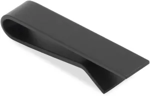 Mini Matte Black Clip Tie Bar Black Rhodium Plating Mini Matte Black Clip Tie Bar