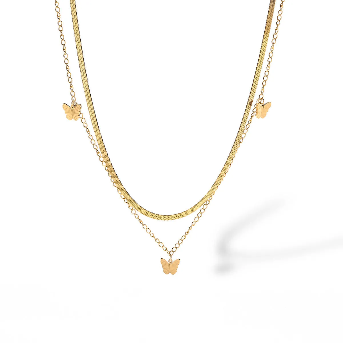 Minimalist Butterfly Geometric Titanium Steel Pendants