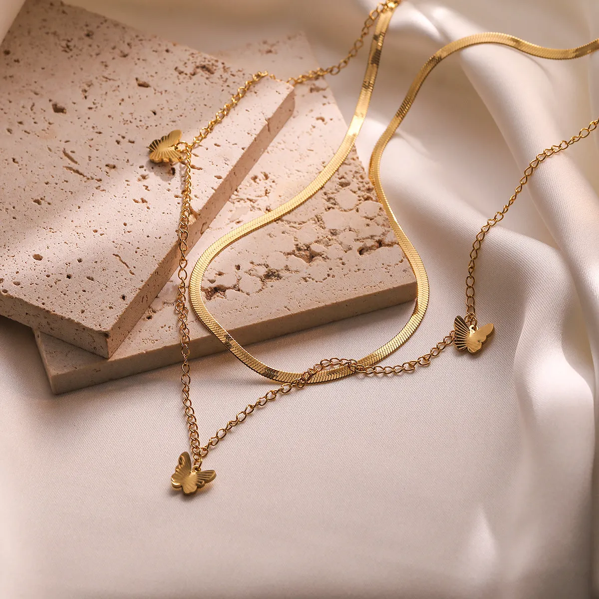 Minimalist Butterfly Geometric Titanium Steel Pendants