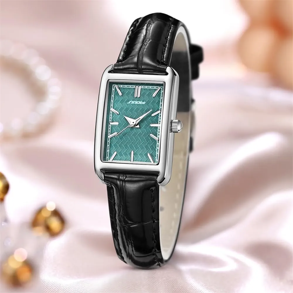 Minimalist Causal Square Watch for Women Leather Strap Watch