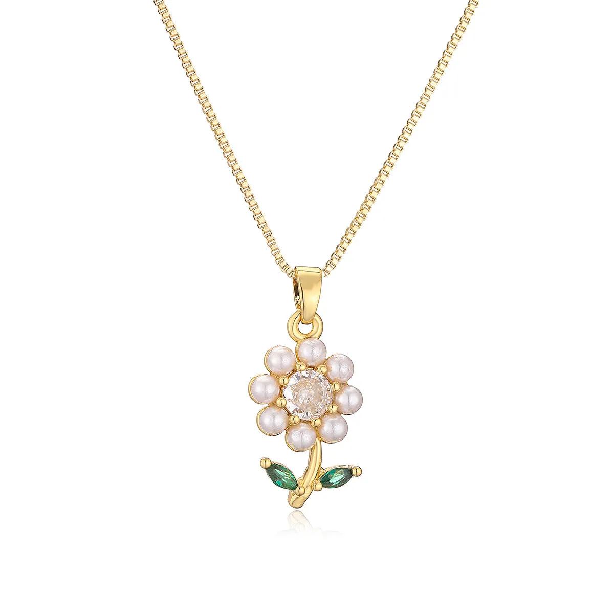 Minimalist Flower Geometric Copper Pendants