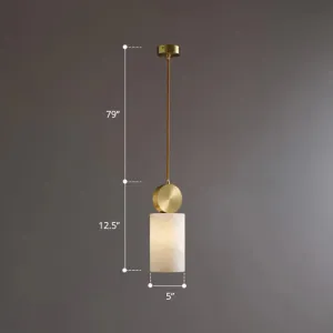 Minimalist Gold Marble Block Hanging Pendant Ceiling Lamp - Bedroom Lighting Solution