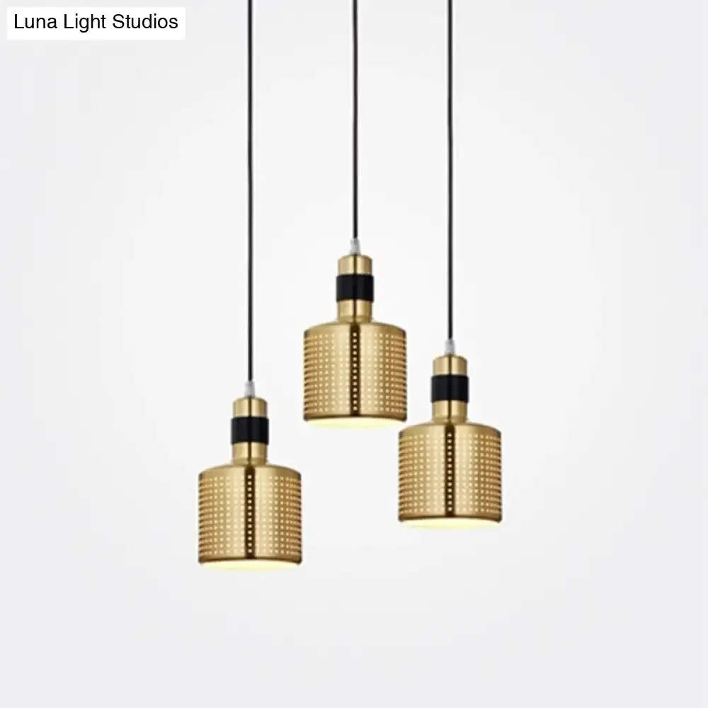 Minimalist Metal Cylinder Ceiling Light Pendant - 1 Head Drop for Bedside